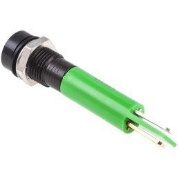 1 pcs - RS PRO Green Panel Mount Indicator, 110V ac, 8mm Mounting Hole Size, IP67