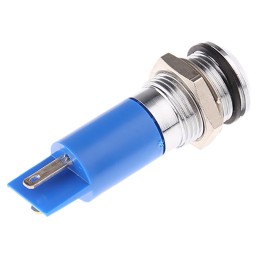 1 pcs - RS PRO Blue Panel Mount Indicator, 240V ac, 14.5mm Mounting Hole Size, Solder Tab Termination, IP40