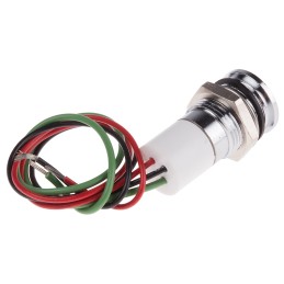 1 pcs - RS PRO Panel Mount Indicator, 12V dc, 14mm Mounting Hole Size, Lead Wires Termination, IP67