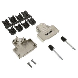 25 pcs - TE Connectivity ADK Series Zinc Angled D Sub Backshell, 15 Way, Strain Relief