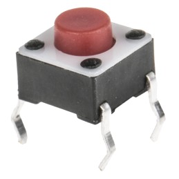200 pcs - Red Button Tactile Switch, SPST 50 mA @ 24 V dc 1.4mm Surface Mount