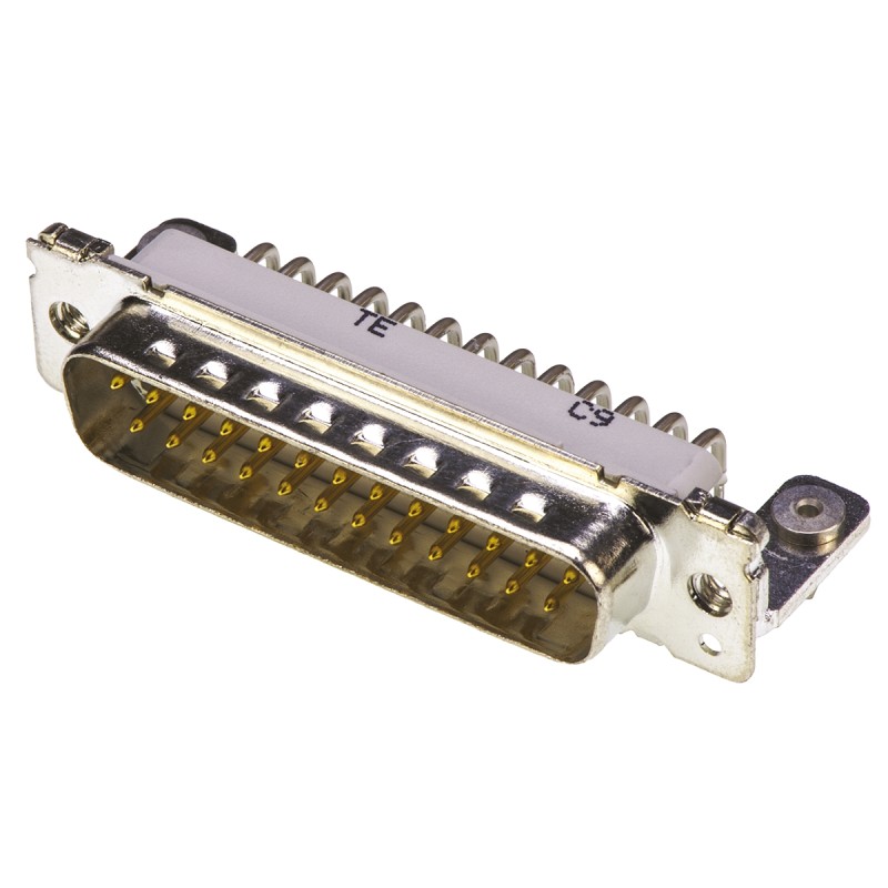 1 pcs - TE Connectivity Amplimite HD-20 25 Way Right Angle Through Hole D-sub Connector Plug, 2.76mm Pitch, with 4-40 UNC