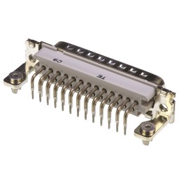 1 pcs - TE Connectivity Amplimite HD-20 25 Way Right Angle Through Hole D-sub Connector Plug, 2.76mm Pitch, with 4-40 UNC