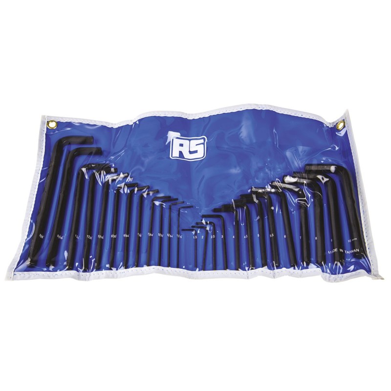 1 pcs - RS PRO 25 piece L Shape Imperial, Metric Hex Key Set, 1.5 - 10 mm, 1/16 - 3/8in