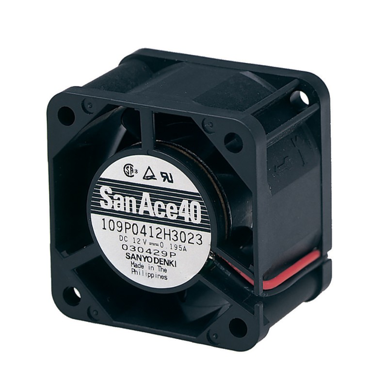 1 pcs - Sanyo Denki 109P Series Axial Fan, 24 V dc, DC Operation, 27.6m³/h, 4.32W, 180mA Max, 40 x 40 x 28mm