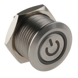 1 pcs - RS PRO Illuminated Push Button Switch, Momentary, Panel Mount, 16mm Cutout, SPST, Blue LED, 36V dc, IP67