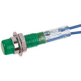 1 pcs - CAMDENBOSS Green Neon Panel Mount Indicator, 125V, 6.4mm Mounting Hole Size, Lead Wires Termination