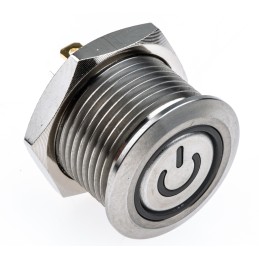 1 pcs - RS PRO Illuminated Push Button Switch, Momentary, Panel Mount, 16mm Cutout, SPST, RGB LED, 36V dc, IP67