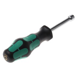 1 pcs - Wera Hexagon Nut Driver, 3/8 in Tip, 80 mm Blade, 192 mm Overall
