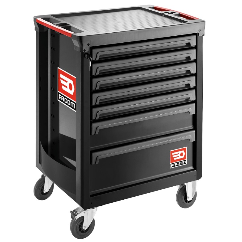 1 pcs - Facom 7 drawer Polypropylene with Fiber Wheeled Tool Cabinet, 972mm x 515mm x 779mm