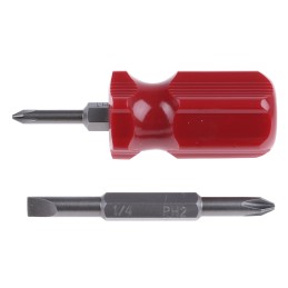 1 pcs - RS PRO Phillips, Slotted Stubby Screwdriver, 1/4 in, 3/16 in, PH1, PH2 Tip, 50 mm Blade, 75 mm Overall