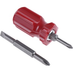 1 pcs - RS PRO Phillips, Slotted Stubby Screwdriver, 1/4 in, 3/16 in, PH1, PH2 Tip, 50 mm Blade, 75 mm Overall