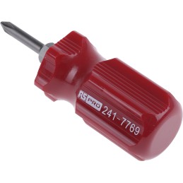 1 pcs - RS PRO Phillips, Slotted Stubby Screwdriver, 1/4 in, 3/16 in, PH1, PH2 Tip, 50 mm Blade, 75 mm Overall