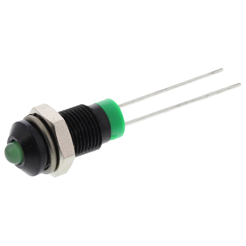1 pcs - RS PRO Green Panel Mount Indicator, 2V dc, 6mm Mounting Hole Size, Lead Pin Termination