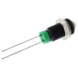 1 pcs - RS PRO Green Panel Mount Indicator, 2V dc, 6mm Mounting Hole Size, Lead Pin Termination