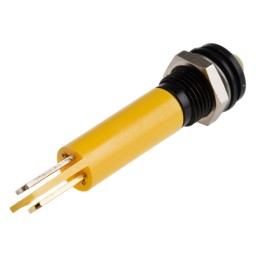 1 pcs - RS PRO Yellow Panel Mount Indicator, 8mm Mounting Hole Size, Solder Tab Termination, IP67