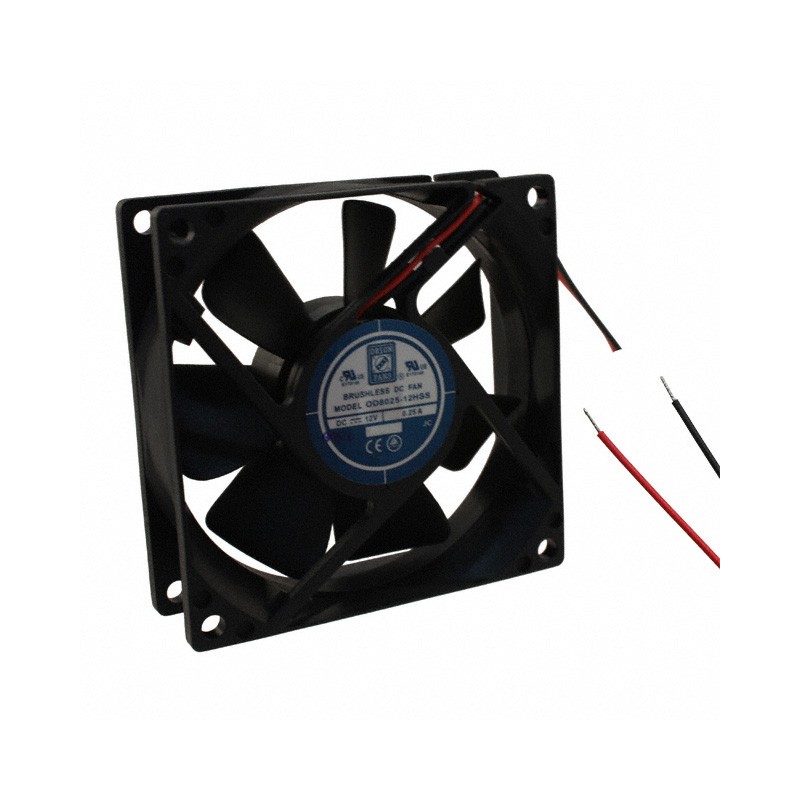 1 pcs : OD8025-12HSS - FAN AXIAL 80X25MM 12VDC WIRE