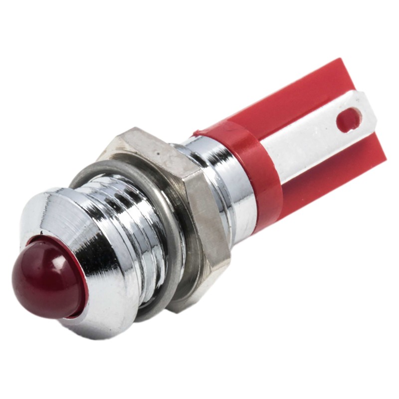 1 pcs - RS PRO Red Panel Mount Indicator, 2V dc, 8mm Mounting Hole Size, Solder Tab Termination