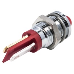 1 pcs - RS PRO Red Panel Mount Indicator, 2V dc, 8mm Mounting Hole Size, Solder Tab Termination