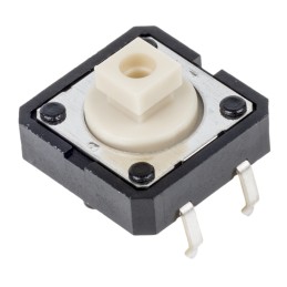 50 pcs - Ivory Plunger Tactile Switch, SPST 50 mA @ 24 V dc 3mm Through Hole