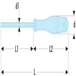 1 pcs - Facom Phillips Screwdriver, PH1 Tip, 250 mm Blade, 359 mm Overall