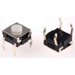 5 pcs - Plunger Tactile Switch, SPST 50 mA @ 24 V dc 0.9mm Through Hole