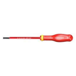 1 pcs - Facom Slotted Insulated Screwdriver, 5.5 mm Tip, 200 mm Blade, VDE/1000V, 310 mm Overall
