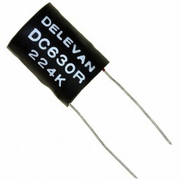 1 pcs : DC630R-224K - FIXED IND 220UH 2.42A 168MOHM TH