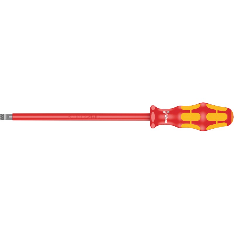 1 pcs - Wera Slotted Insulated Screwdriver, 8 mm Tip, 200 mm Blade, VDE/1000V, 287 mm Overall