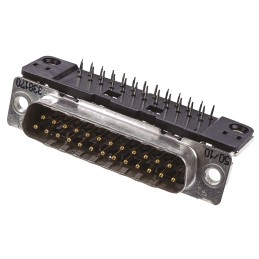 25 pcs - TE Connectivity Amplimite HD-20 25 Way Right Angle Through Hole D-sub Connector Plug, 2.74mm Pitch, with Mounting Hole
