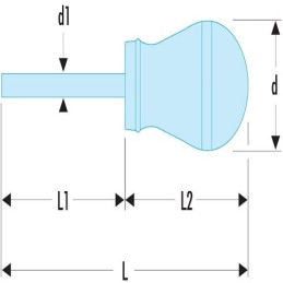 1 pcs - Facom Pozidriv Stubby Screwdriver, PZ2 Tip, 35 mm Blade, 91 mm Overall