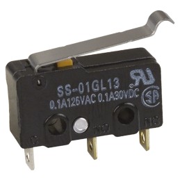 50 pcs - Omron Simulated Roller Lever Micro Switch, Solder Terminal, 100 mA @ 30 V dc, SPDT, IP40