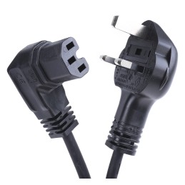 1 pcs - RS PRO IEC C15 Socket to Type G UK Plug Power Cord, 2m