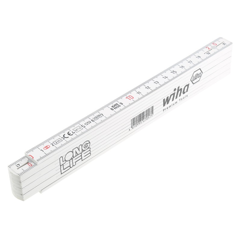 1 pcs - Wiha 2m Plastic Metric Folding Ruler
