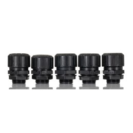 1 Pack of 5 - Adaptaflex Straight, Conduit Fitting, 20mm Nominal Size, M20, Nylon 66, Black