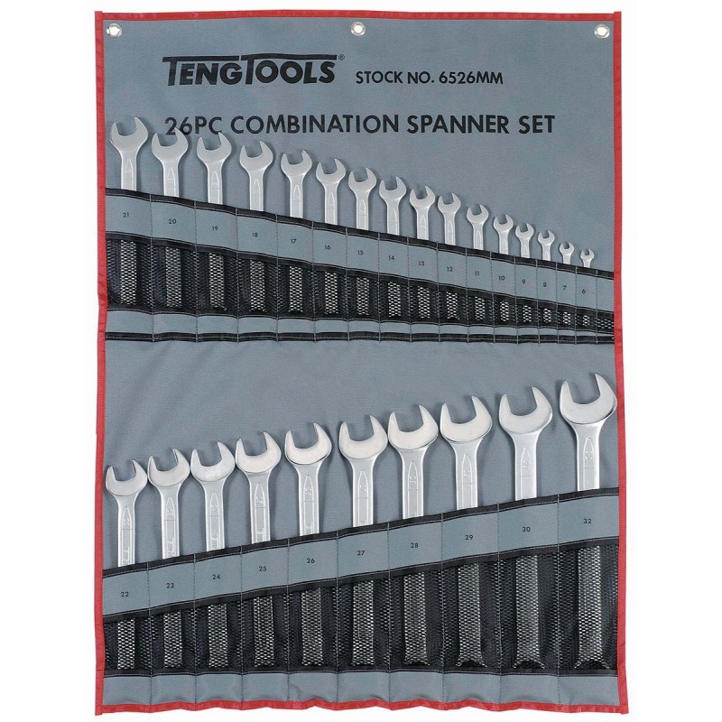 1 pcs - Teng Tools 26-Piece Spanner Set, 6 - 32 mm, Chrome Vanadium