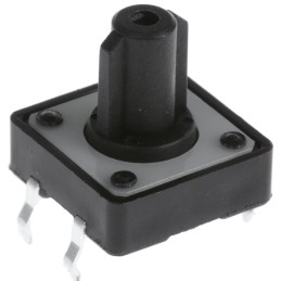 50 pcs - Black Button Tactile Switch, SPST 50 mA @ 24 V dc 8.02mm