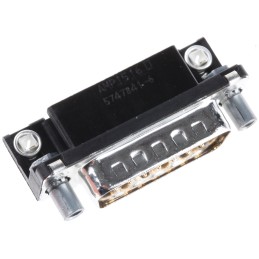 1 pcs - TE Connectivity Amplimite HD-20 15 Way Right Angle Through Hole D-sub Connector Plug, 2.74mm Pitch, with 4-40 UNC