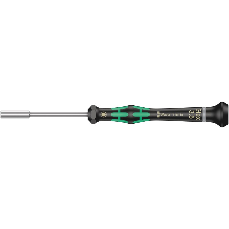 1 pcs - Wera Hexagon Nut Driver, 3.5 mm Tip, 60 mm Blade, 157 mm Overall
