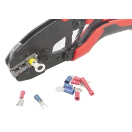 1 pcs - RS PRO Hand Ratcheting Crimp Tool for Insulated Spade Connectors, 0.1 - 10mm² Wire