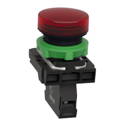 1 pcs - Schneider Electric, Harmony XB5, Panel Mount Red Pilot Light, 22mm Cutout, IP66, IP67, Round, 250V