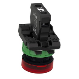 1 pcs - Schneider Electric, Harmony XB5, Panel Mount Red Pilot Light, 22mm Cutout, IP66, IP67, Round, 250V