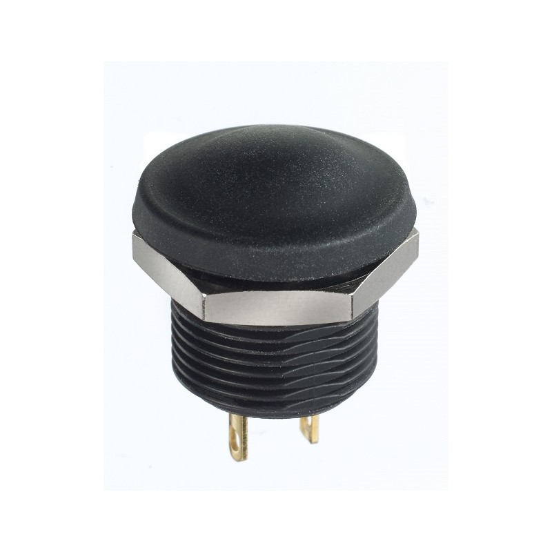1 pcs - APEM IX Series Push Button Switch, Momentary, Panel Mount, 12mm Cutout, SPST, Black LED, 28V dc, IP67, IP69K