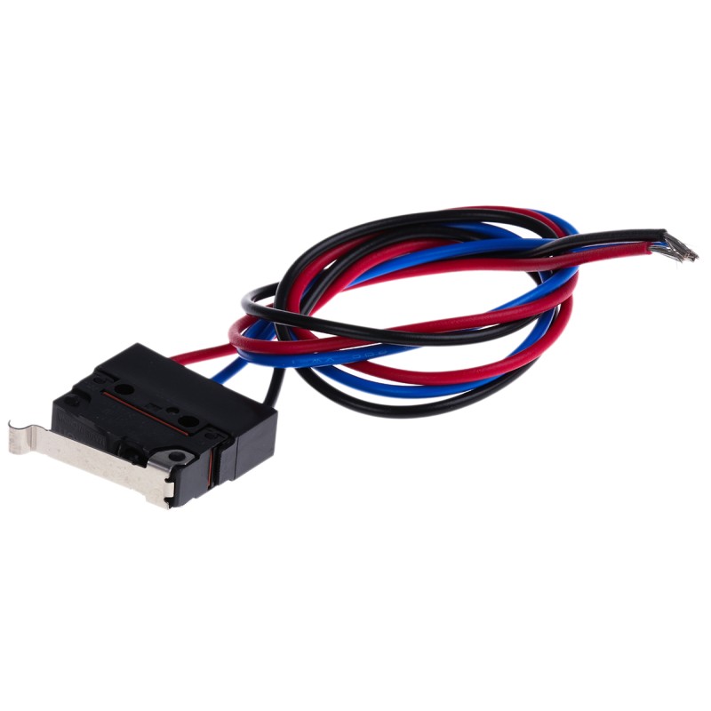 50 pcs - Omron Simulated Roller Lever Micro Switch, Pre-wired Terminal, 2 A @ 250 V ac, SPDT, IP67