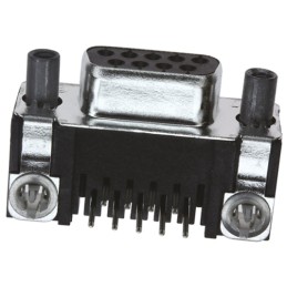 1 pcs - TE Connectivity Amplimite HD-20 9 Way Right Angle Through Hole D-sub Connector Socket, 2.74mm Pitch, with 4-40 UNC