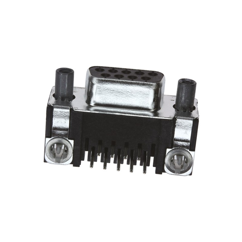 1 pcs - TE Connectivity Amplimite HD-20 9 Way Right Angle Through Hole D-sub Connector Socket, 2.74mm Pitch, with 4-40 UNC
