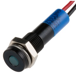 1 pcs - RS PRO Blue Panel Mount Indicator, 24V dc, 6mm Mounting Hole Size, Lead Wires Termination, IP67