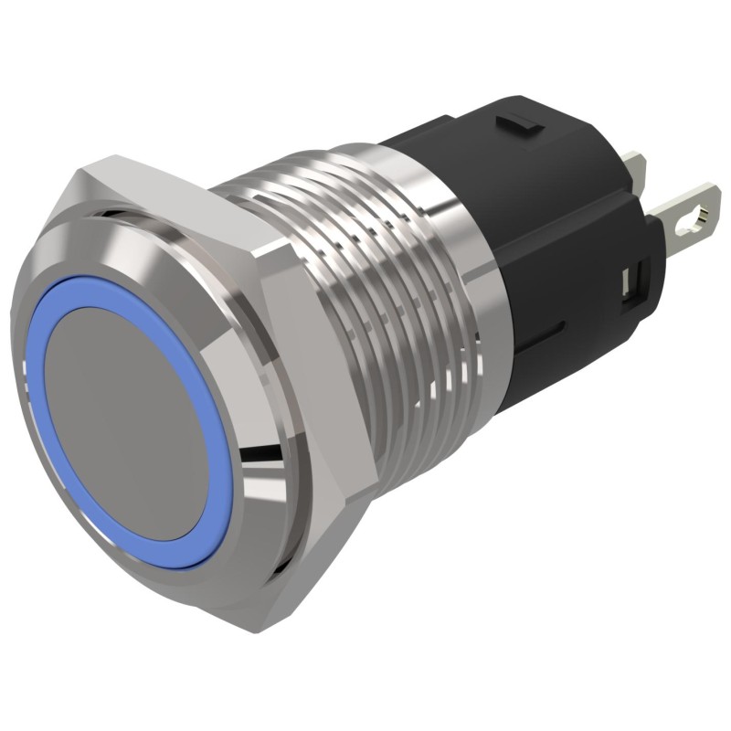 1 pcs - EAO 82 Series Blue Indicator, 24V ac/dc, 16mm Mounting Hole Size, Solder Tab Termination, IP65, IP67