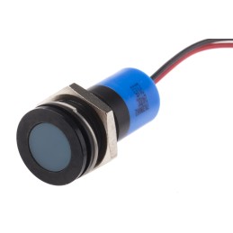 1 pcs - RS PRO Blue Panel Mount Indicator, 24V dc, 14mm Mounting Hole Size, Lead Wires Termination, IP67