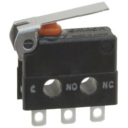 50 pcs - Omron Short Lever Micro Switch, Solder Terminal, 100 mA @ 30 V dc, SPDT, IP67